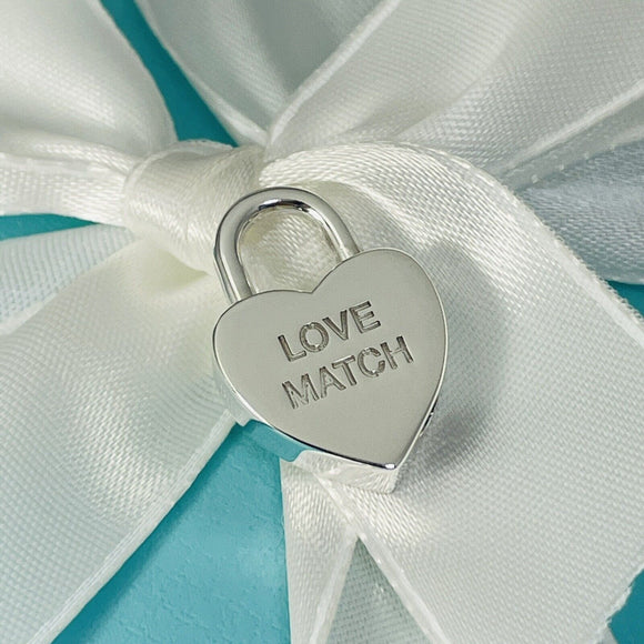 Tiffany LOVE MATCH Heart Charm Padlock Lock or Pendant in Sterling Silver