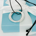 19" Tiffany & Co Elsa Peretti Sevillana O Silver Pendant on Silk Cord Necklace - 7