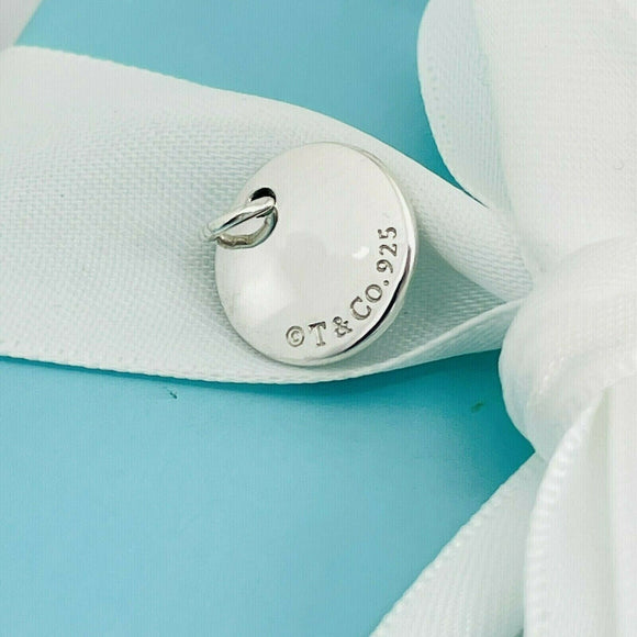 Tiffany Silver Letter B Alphabet Initial Round Circle Notes Charm Pendant