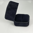 Tiffany Empty Jewelry Ring Box Blue Black Suede Presentation Storage-3