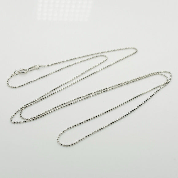 Tiffany & Co 30” Sterling Silver Dainty 1mm Bead Chain Necklace