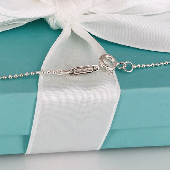Tiffany & Co 30” Sterling Silver Dainty 1mm Bead Chain Necklace
