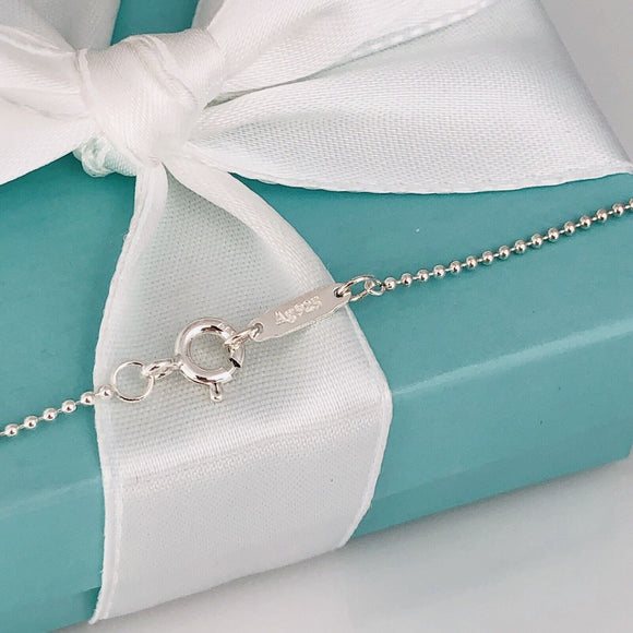 Tiffany & Co 30” Sterling Silver Dainty 1mm Bead Chain Necklace