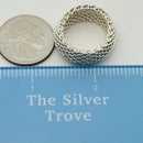 Size 8 Tiffany & Co Mens Unisex Silver Somerset Mesh Weave Flexible Dome Ring-6