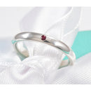 Size 8.5 Tiffany & Co Red Ruby Stacking Ring by Elsa Peretti in Sterling Silver-1