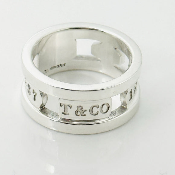 Size 5.5 Tiffany & Co 1837 Cutout Ring Stencil Open Mens Band Unisex