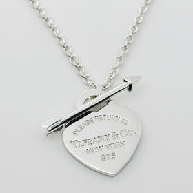 18" Please Return to Tiffany Lovestruck Heart Tag Arrow Toggle Necklace