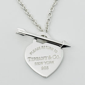 18" Please Return to Tiffany Lovestruck Heart Tag Arrow Toggle Necklace - 0