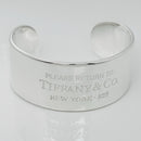 Size 6.25" Please Return to Tiffany & Co Wide Cuff Bracelet in Sterling Silver-1