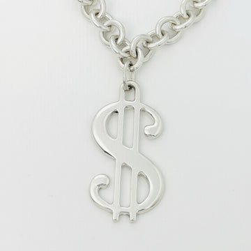 RARE Tiffany & Co Dollar Sign Money Pendant Chain Necklace in Sterling Silver