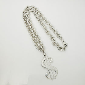 RARE Tiffany & Co Dollar Sign Money Pendant Chain Necklace in Sterling Silver - 0