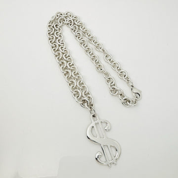 RARE Tiffany & Co Dollar Sign Money Pendant Chain Necklace in Sterling Silver - 0