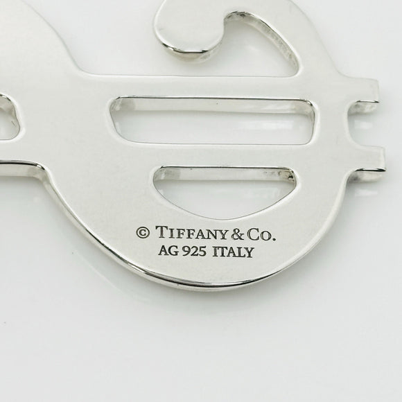 RARE Tiffany & Co Dollar Sign Money Pendant Chain Necklace in Sterling Silver