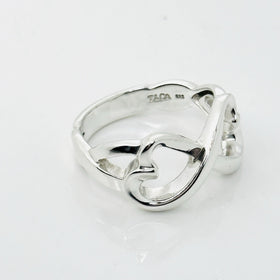 Size 7.5 Tiffany Eternal Infinity Loving Hearts Ring Band Paloma Picasso Silver