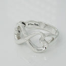Size 7.5 Tiffany Eternal Infinity Loving Hearts Ring Band Paloma Picasso Silver-3