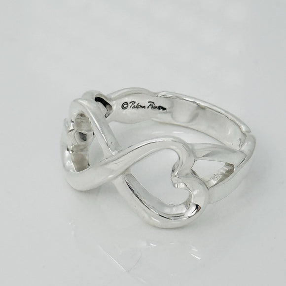Size 7.5 Tiffany Eternal Infinity Loving Hearts Ring Band Paloma Picasso Silver