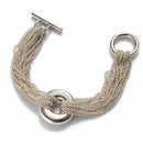 Tiffany Multi Strand Mesh Chain Round Circle Toggle Bracelet in Sterling Silver-3