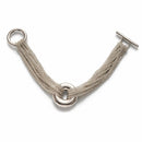 Tiffany Multi Strand Mesh Chain Round Circle Toggle Bracelet in Sterling Silver-4
