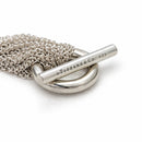 Tiffany Multi Strand Mesh Chain Round Circle Toggle Bracelet in Sterling Silver-5