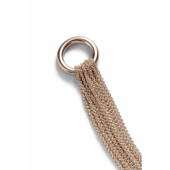 Tiffany Multi Strand Mesh Chain Round Circle Toggle Bracelet in Sterling Silver