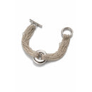 Tiffany Multi Strand Mesh Chain Round Circle Toggle Bracelet in Sterling Silver-7