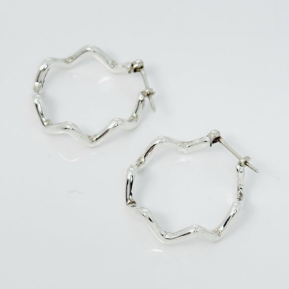 Tiffany ZigZag Hoop Earrings in 925 Sterling Silver by Paloma Picasso