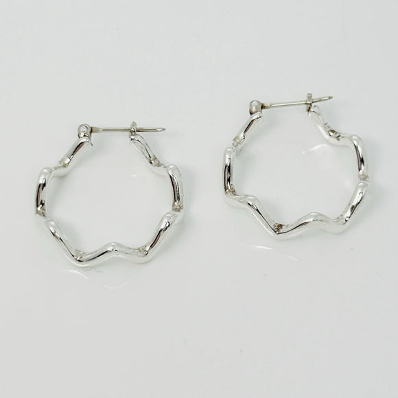 Tiffany ZigZag Hoop Earrings in 925 Sterling Silver by Paloma Picasso