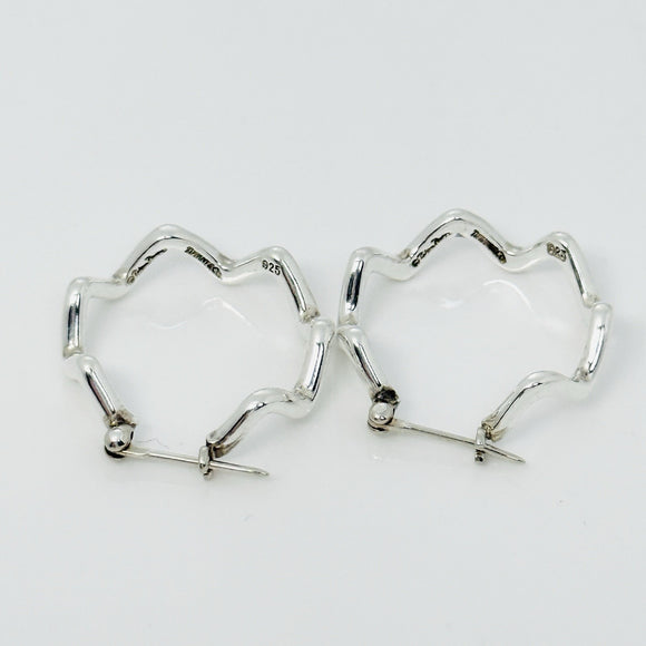 Tiffany ZigZag Hoop Earrings in 925 Sterling Silver by Paloma Picasso