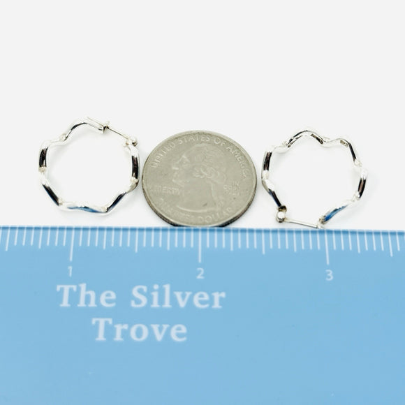 Tiffany ZigZag Hoop Earrings in 925 Sterling Silver by Paloma Picasso