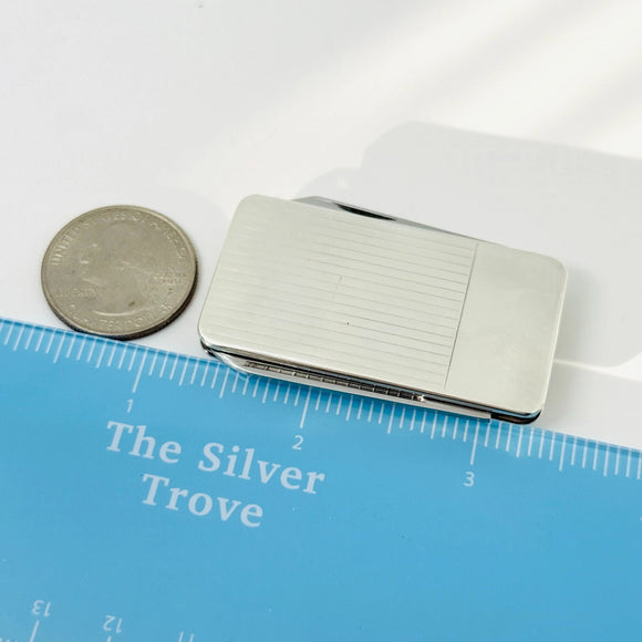 Tiffany & Co Machine Turned Pin Stripe Engravable ID Money Clip Pocket Knife