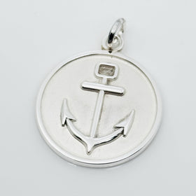Tiffany Circle Anchor Round Charm or Pendant