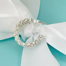 1 Tiffany Somerset Mesh Hoop Huggie Earring Small Mini 0.70" Single Replacement-2