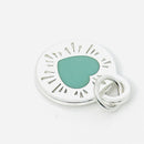Return to Tiffany& Co. Round Heart Charm or Pendant in Blue enamel and Silver-12