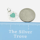 Return to Tiffany& Co. Round Heart Charm or Pendant in Blue enamel and Silver-15