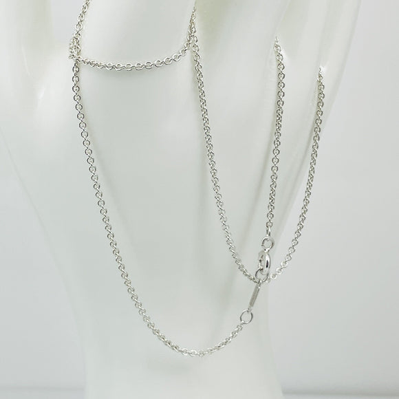 20.5" Tiffany Chain Necklace with 1.5mm Thick Links in Silver Mens Unisex