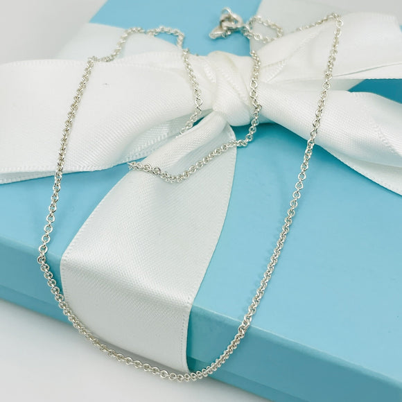 20.5" Tiffany Chain Necklace with 1.5mm Thick Links in Silver Mens Unisex