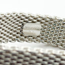 7.5" Medium Tiffany & Co Silver Somerset Mesh Weave Flexible Bangle Bracelet-6