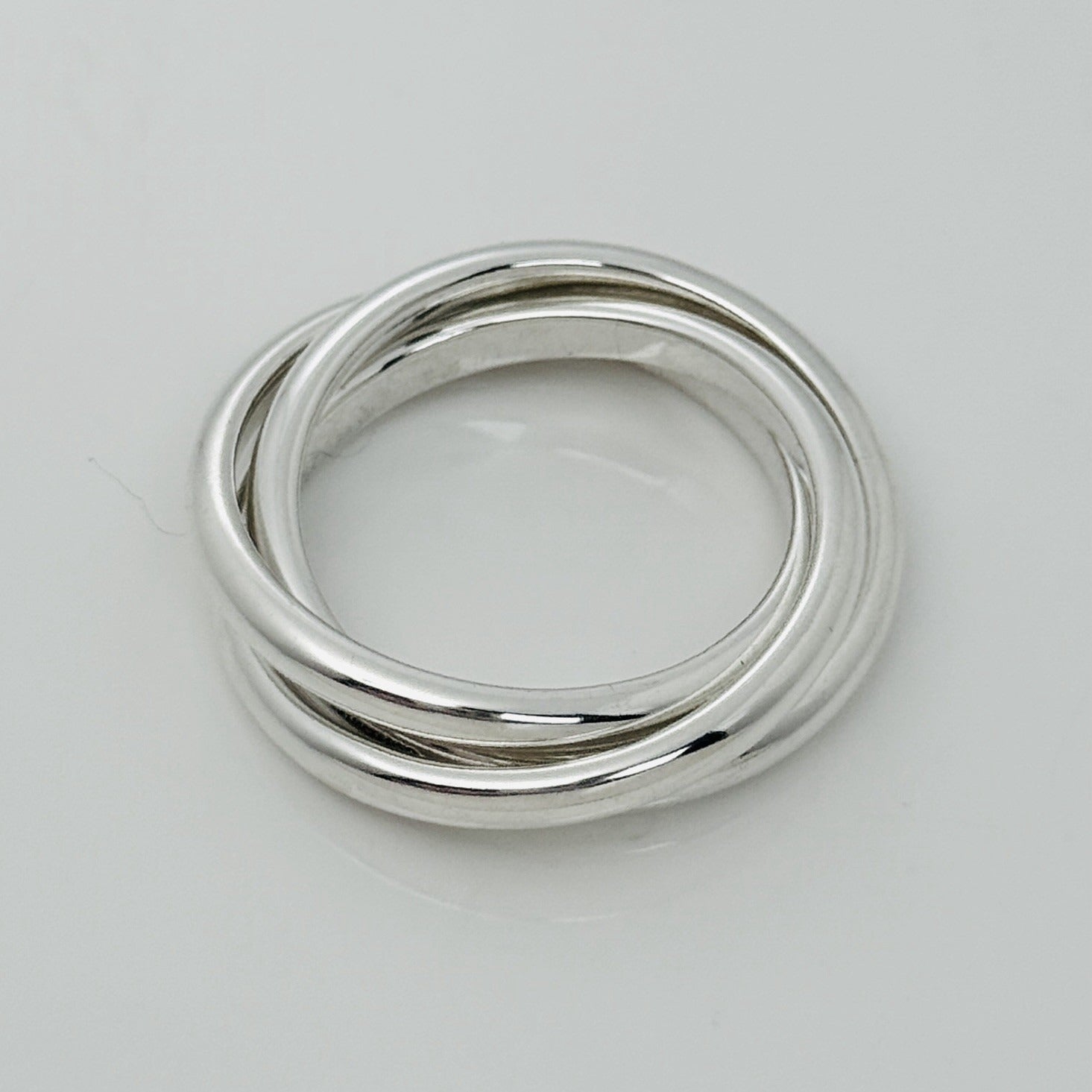 Size 9.5 Tiffany 3 Band Interlocking Rolling Ring Mens Unisex