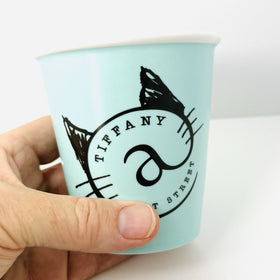 Tiffany Cat Street 10 Ounce Blue Paper Coffee Cup Everyday Objects Bone China - 0