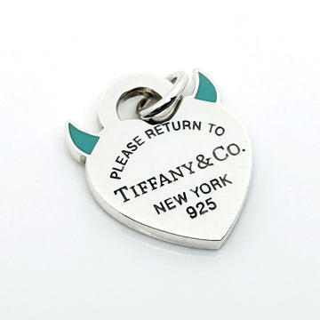 Please Return to Tiffany & Co Devil Horns Charm or Pendant in Blue Enamel and Silver