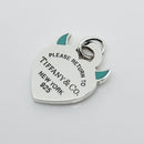 Please Return to Tiffany & Co Devil Horns Charm or Pendant in Blue Enamel and Silver-2
