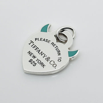 Please Return to Tiffany & Co Devil Horns Charm or Pendant in Blue Enamel and Silver - 0