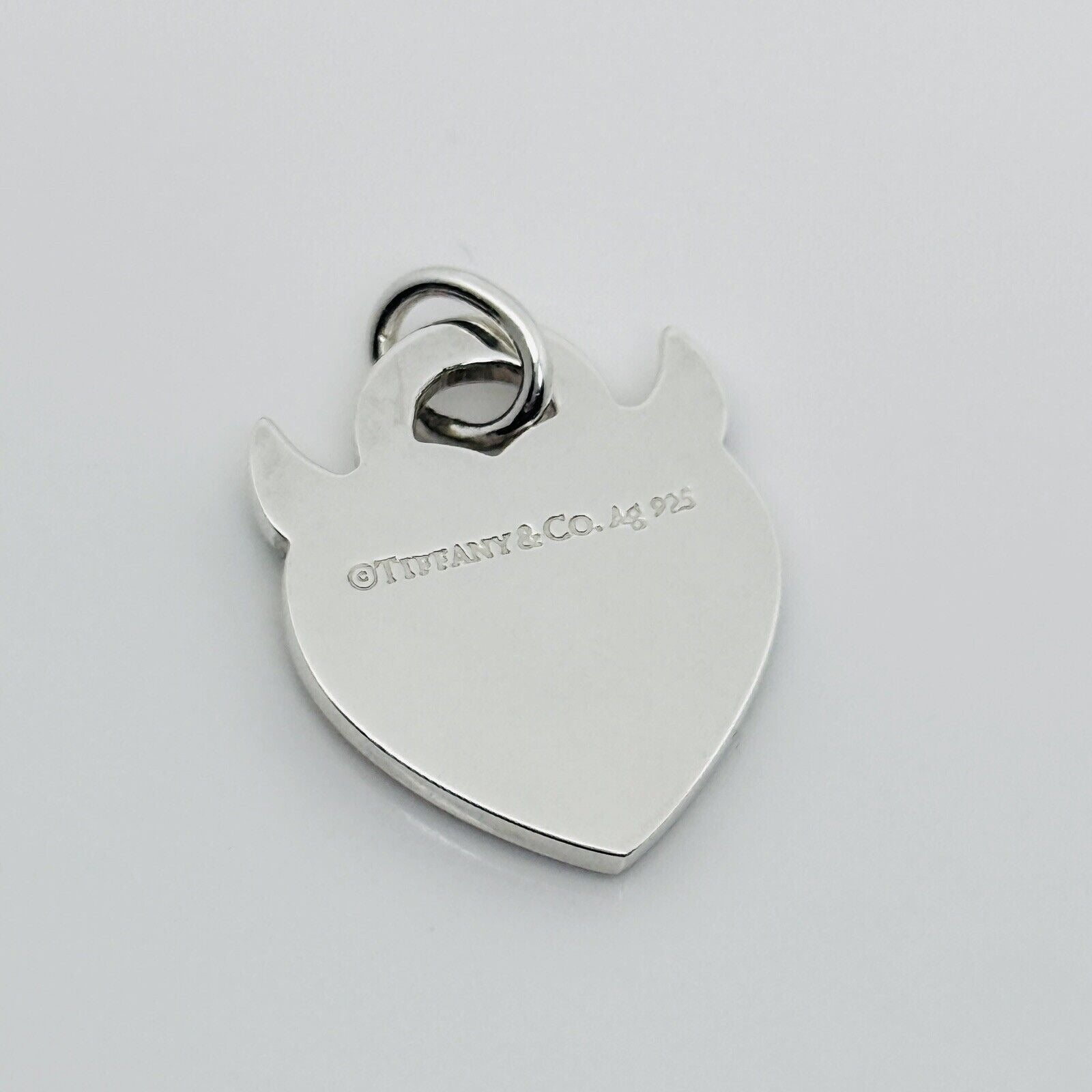Please Return to Tiffany & Co Devil Horns Charm or Pendant in Blue Enamel and Silver