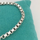 7.5" Tiffany and Co Silver Venetian Box Link Bracelet Mens Unisex-3