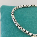 7.5" Tiffany and Co Silver Venetian Box Link Bracelet Mens Unisex-4