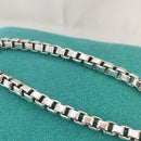7.5" Tiffany and Co Silver Venetian Box Link Bracelet Mens Unisex-6