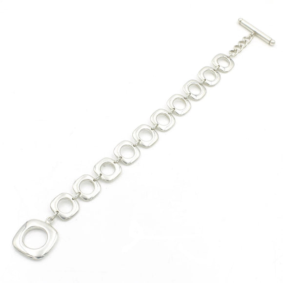 7.75" Tiffany Cushion Link Toggle Bracelet in Sterling Silver