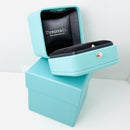 Tiffany & Co Blue Leather Empty Double 2 Ring Box and Blue Gift Box-1