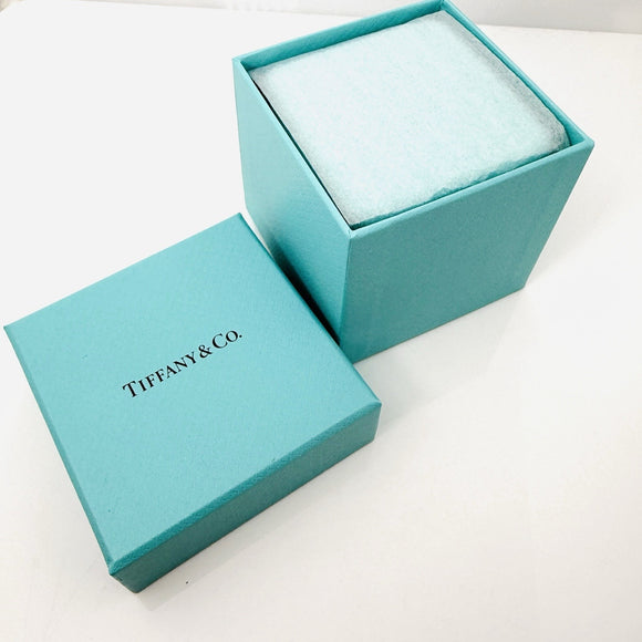 Tiffany & Co Blue Leather Empty Double 2 Ring Box and Blue Gift Box