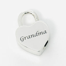Tiffany & Co. Grandma Grandmother Heart Padlock Charm Pendant in 925 Silver
